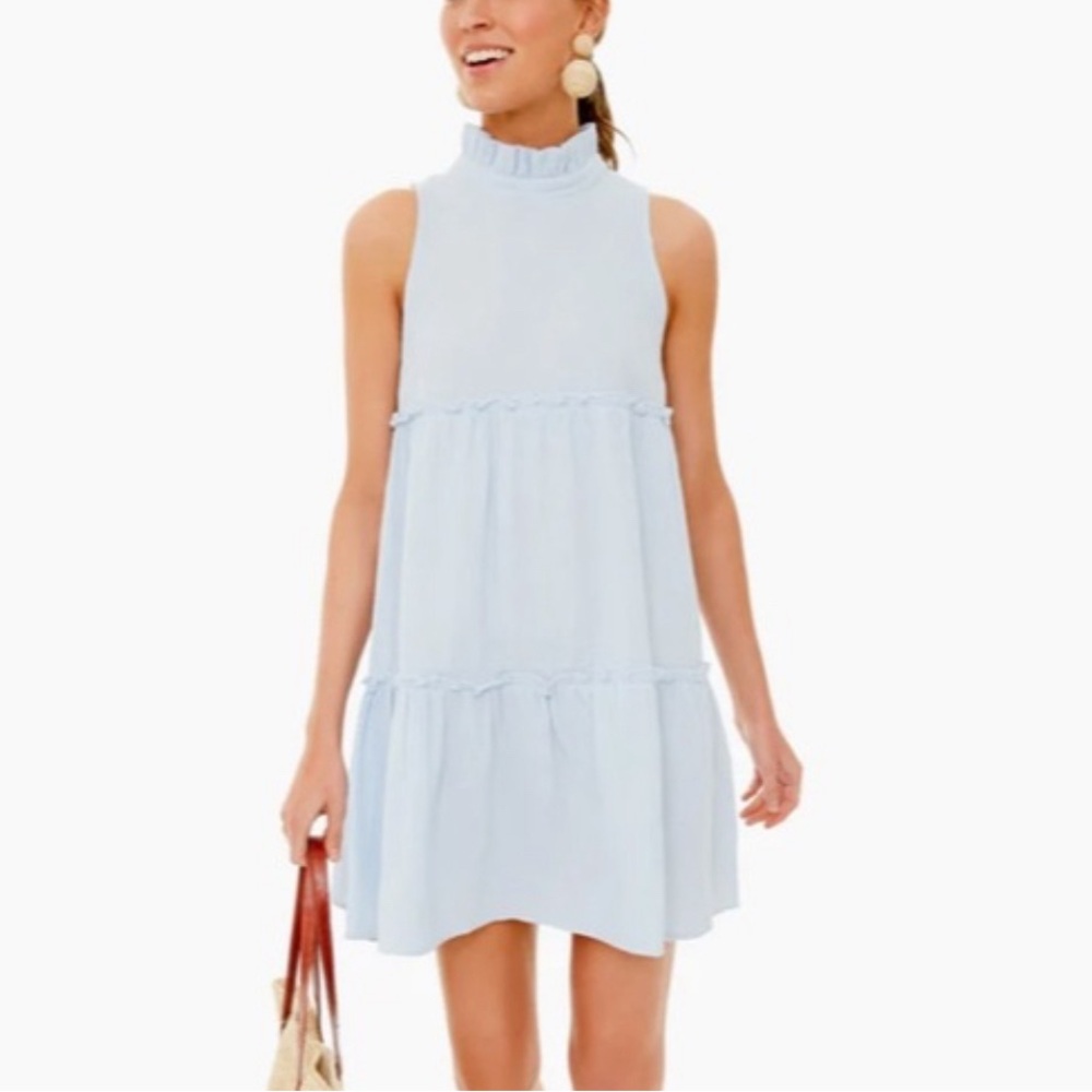 Pommander Place Light Blue Lightweight 100% Cotton Morgan Dress Size: M